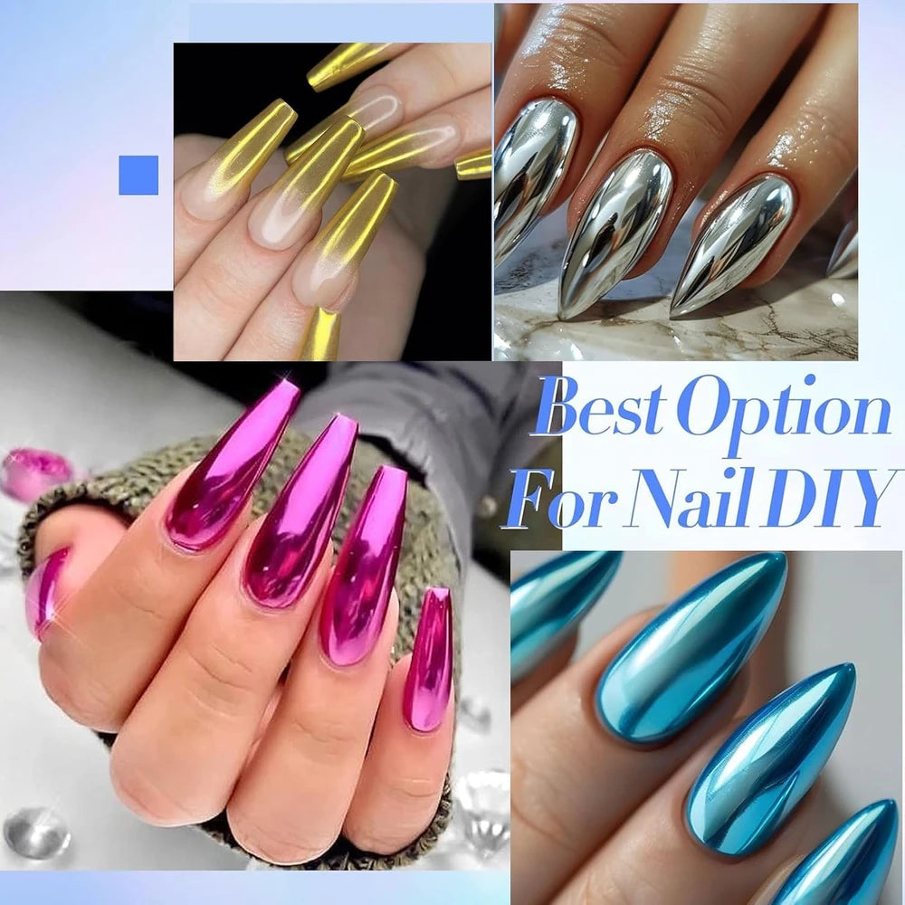 Metallic Mirror Chrome Nail Powder Set