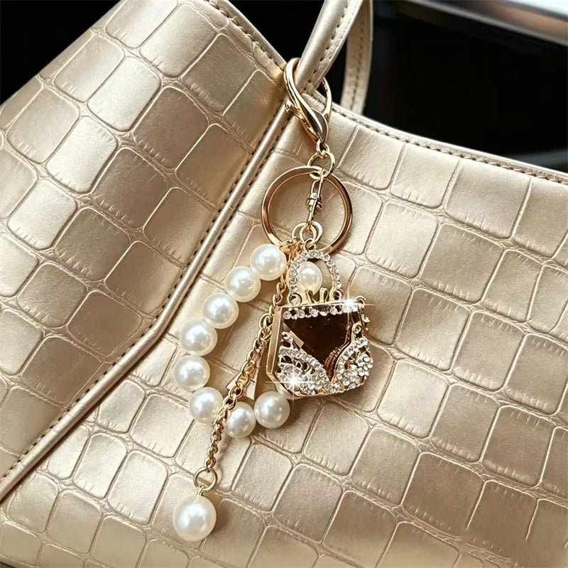 Refined Zircon Pearl Bag Charm