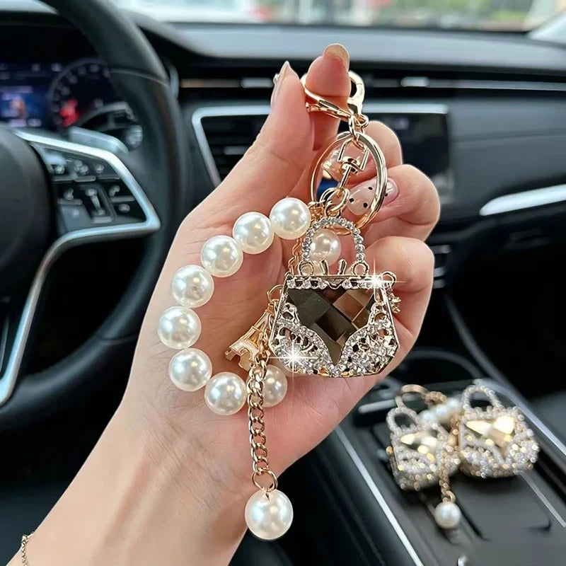 Refined Zircon Pearl Bag Charm