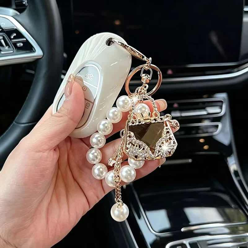 Refined Zircon Pearl Bag Charm