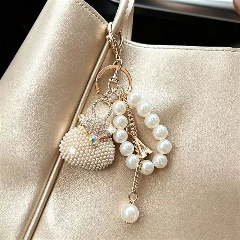 Refined Zircon Pearl Bag Charm